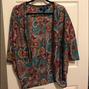 Printed cardigan with beaded detail
